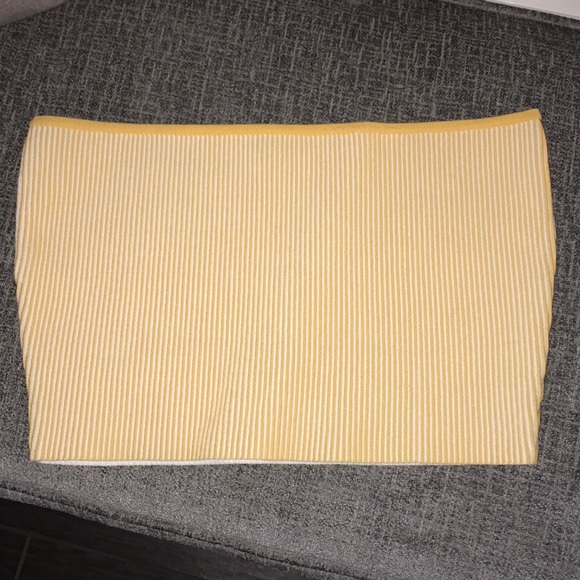 L.A. Hearts yellow and white tube top stretchy - Picture 1 of 4